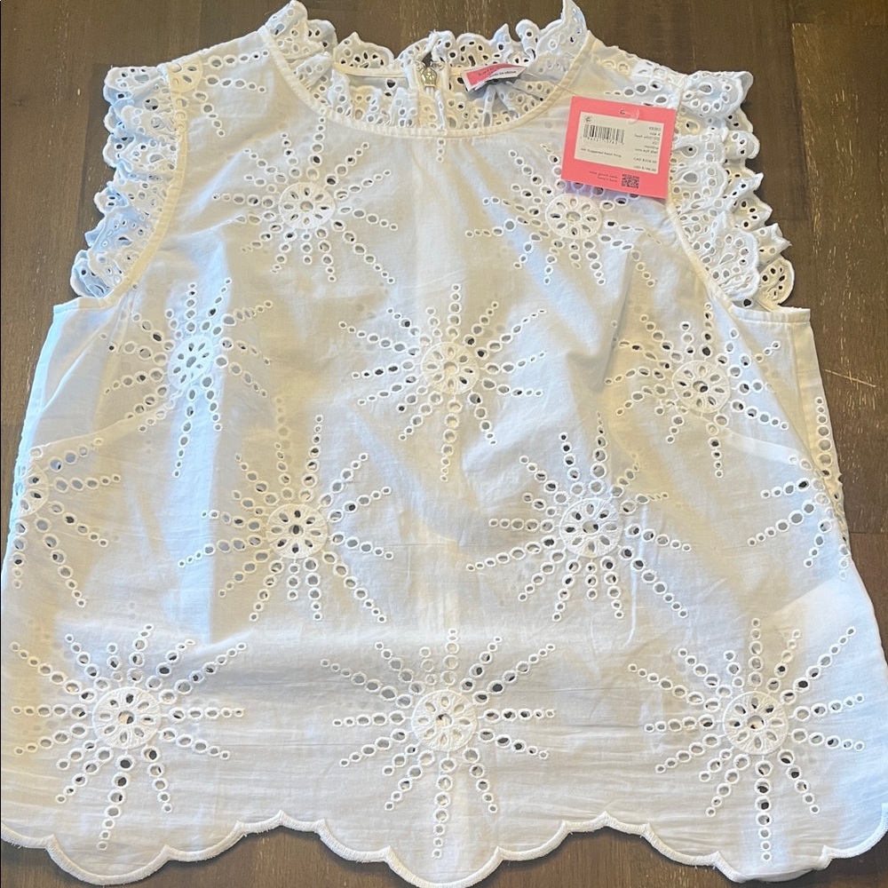 Kate Spade White Eyelet Ruffle Blouse 4 new - Picture 2 of 7